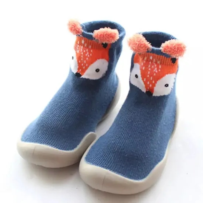 Animal Tiger Baby Shoes Soft Non Slip Kids Floor Cotton Comfortable Socks with Rubber Soft Sole