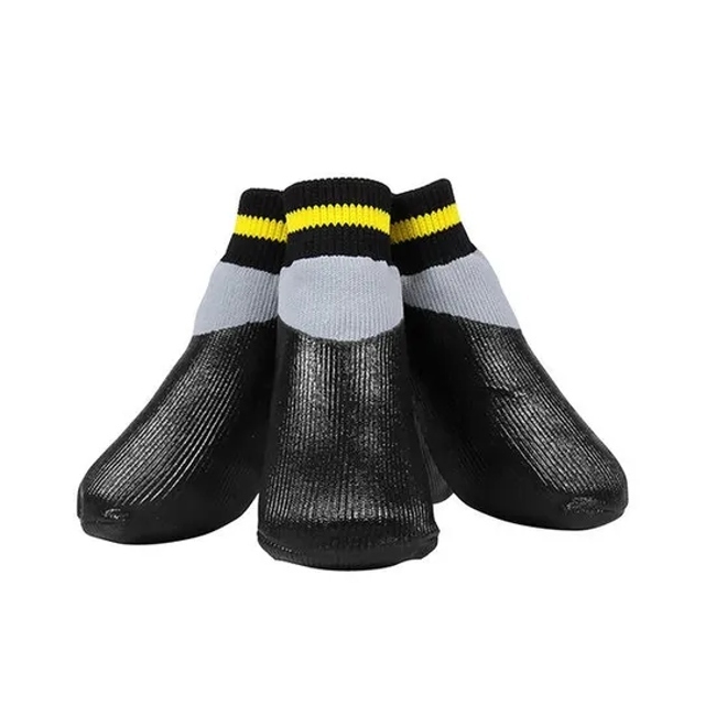 Custom Waterproof Silicone Sole Soft Warm Looped Fabric Dog Shoes Socks