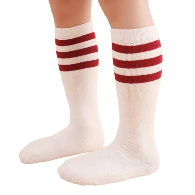 Soft Cotton Strip Socks for Young Students