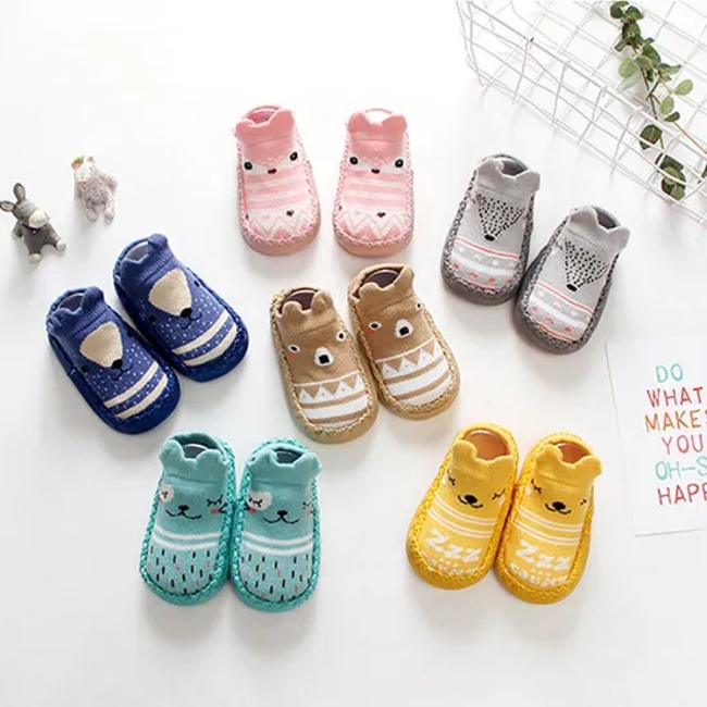 New Baby Cartoon Walking Anti Slip Shoes Room Grip Socks Years Old