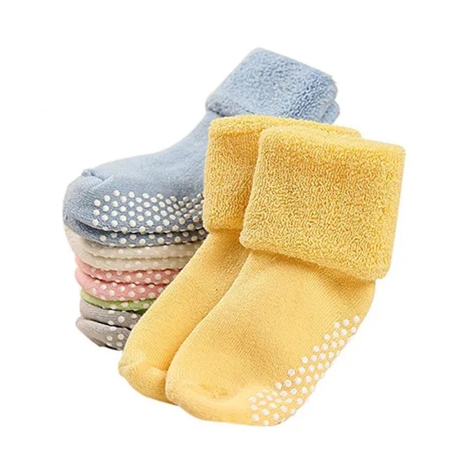 Infant Socks Baby Non Slip Socks Anti Slip Toddler Thick Cotton Socks with Grips Years Old