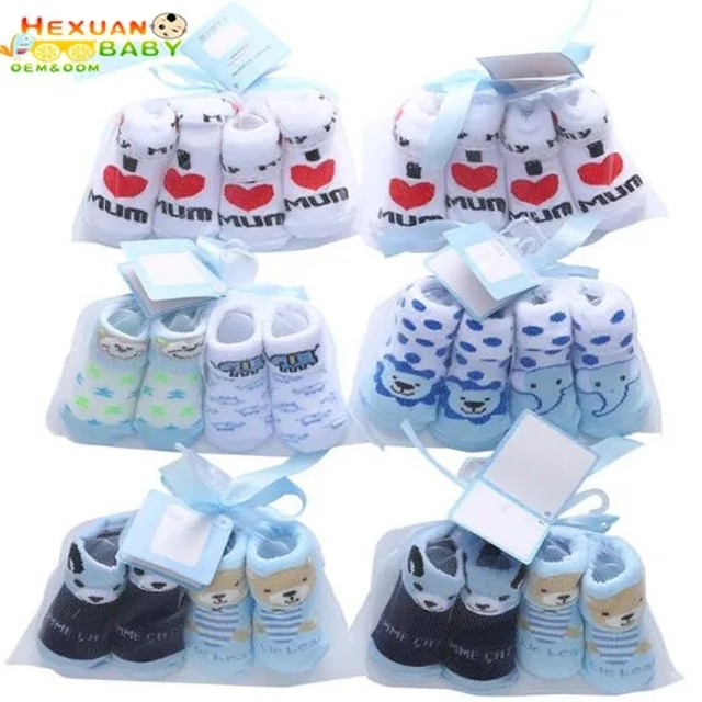  Pair Into Gift Bag Baby Girl Cotton Socks