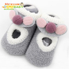 Custom Soft Comfortable Cute Animal Shape Warm Soft Coral Fleece Fuzzy Baby Shoe Socks