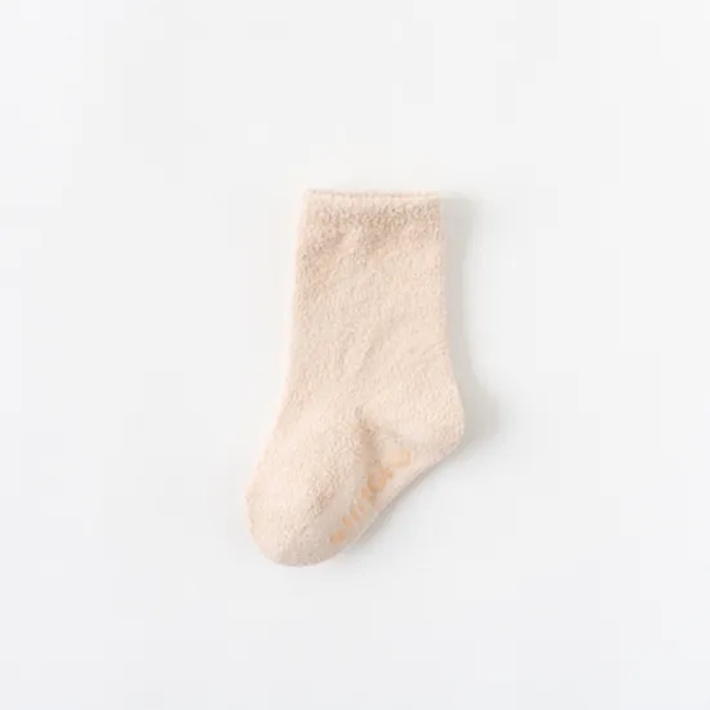Custom Multi Color Unisex Baby Kids Wholesale Cotton Non Slip Fuzzy Socks