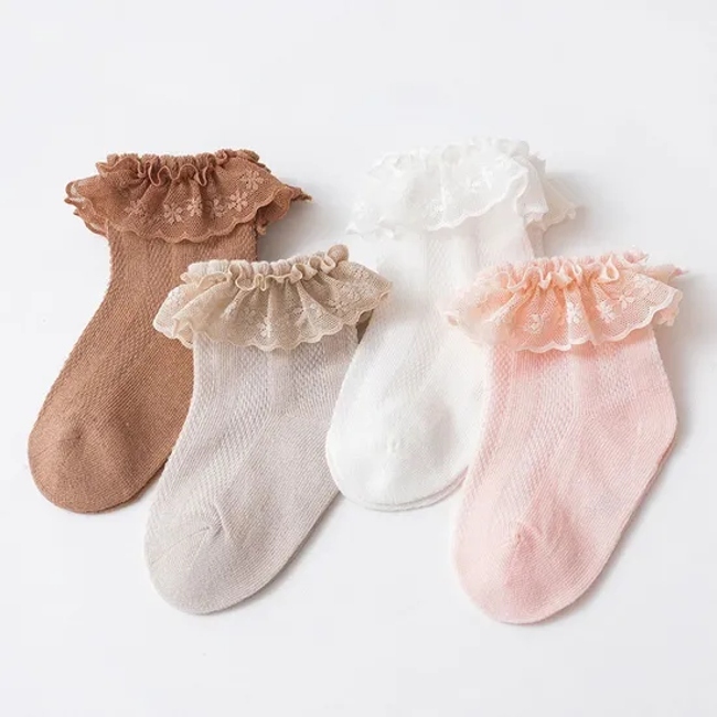 Spring and Autumn Baby Princess Lace Elastic Lace Socks Custom Logo