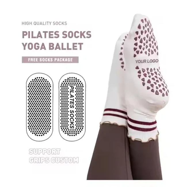 Anti Slip Ankle Crew Made Logo Crew OEM Customized Compression Cotton Custom Pilates Yoga Socks for Women Non-Slip Grips
