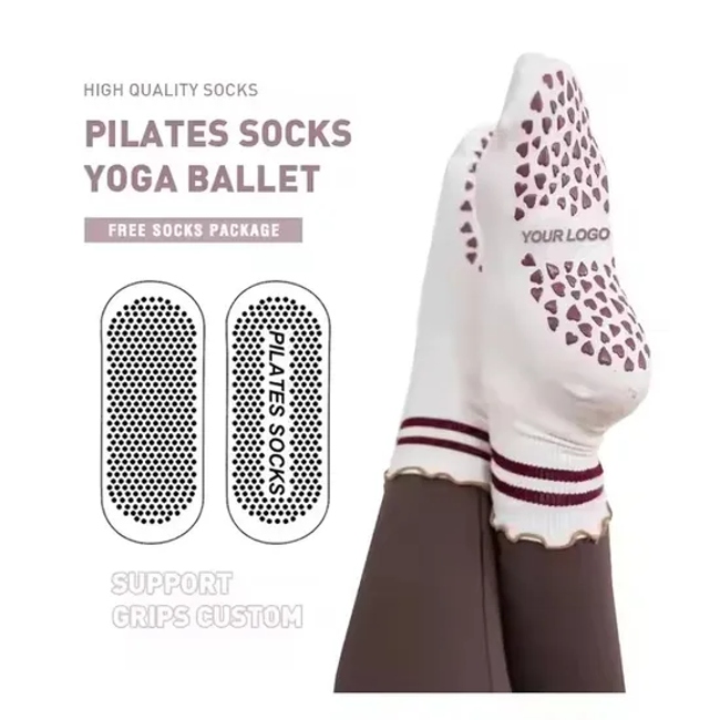 Anti Slip Ankle Crew Made Logo Crew OEM Customized Compression Cotton Custom Pilates Yoga Socks for Women Non-Slip Grips