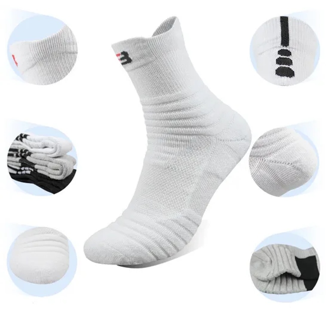 Wholesale Half Terry Cushioned Basketball Socks Women Men High Quality Thick Sport Active Running Socks Summer Spring Crew