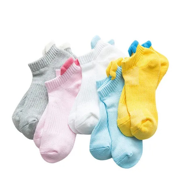5 Pairs Women′s Sports Cotton Socks Lot Low Cut Solid Color Outdoor Crew Socks