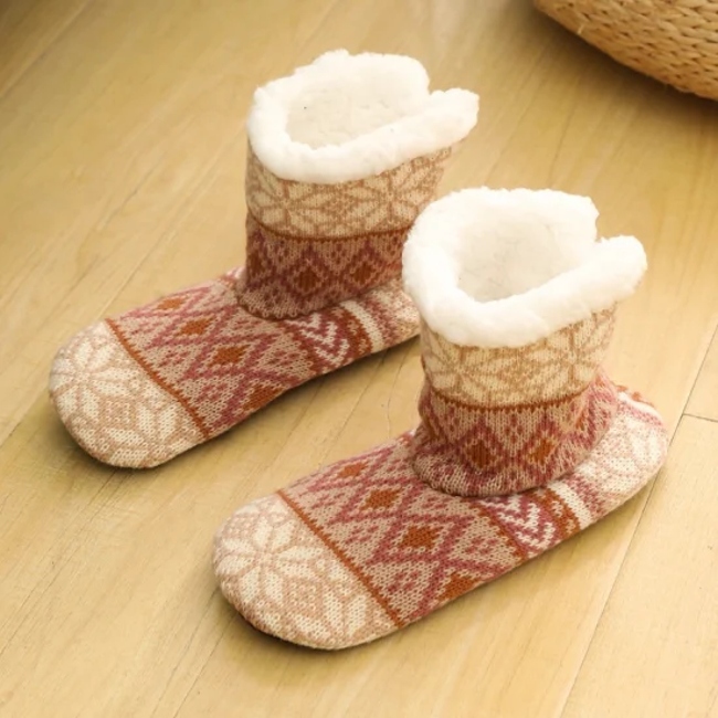 Xianghui Beautiful Crew Non Slip Winter Thick Home Women Floor Warm Socks