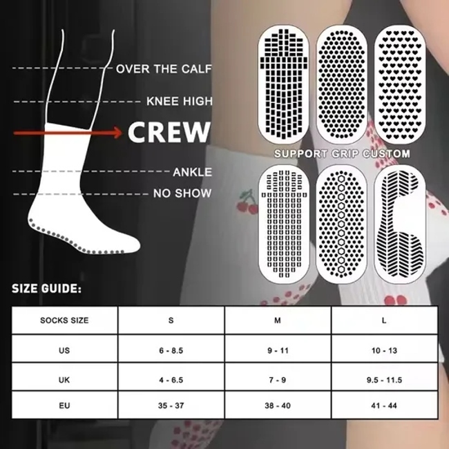 High Quality Thin Cotton Tube Style Pilates Grip Socks Women Custom Logo Anti-Slip Crew Yoga Socks Body Logo Print Bottom Spring