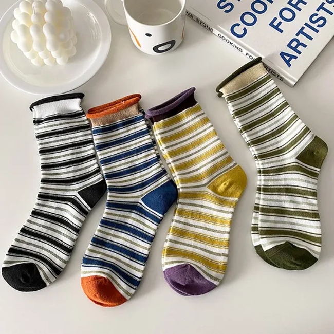 Socks&Hosiery Customised Make to Order Athletic Premium Quality Logo Cotton Socks Stripe Unisex Crew Men Socks Sports Women Custom Socks