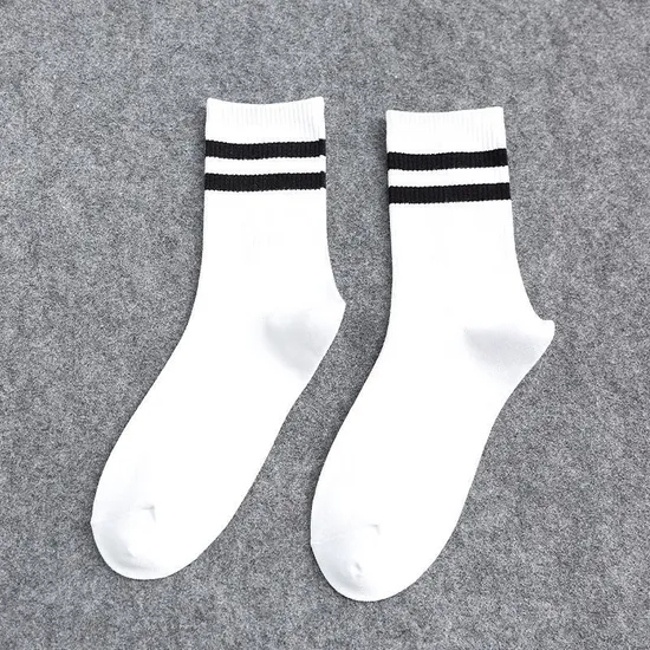 Unisex Women Men Low Price Cotton Stripe Plain Wholesale Crew Socks