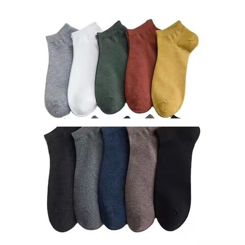 Wholesale Custom Casual Socks Fashion Cotton Men Solid Colour Breathable Low Cut Short Ankle Sports Socks