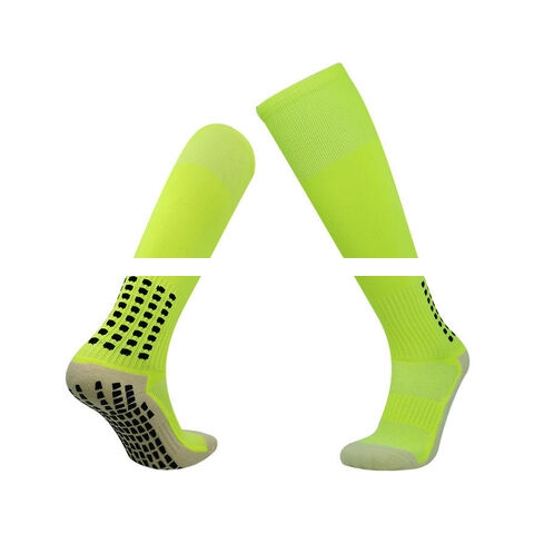 Sports socks Stretch long soccer socks knee high thickened non slip white sole