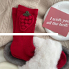 High Quality Crew Custom Logo Socks Red Knitting Jacquard Design Cotton Women Socks