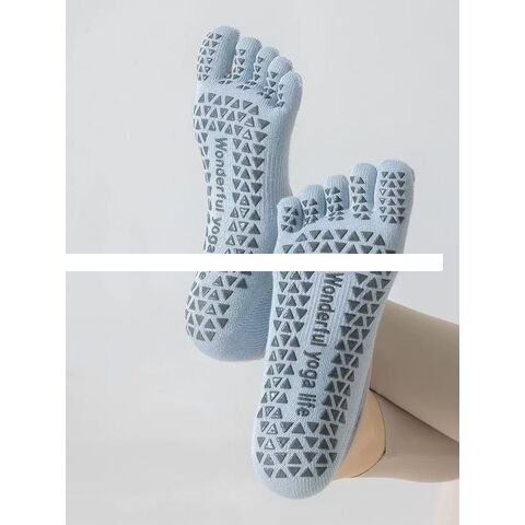Professional five finger socks non slip breathable comfort strap design non slip grip Custom Pilates socks
