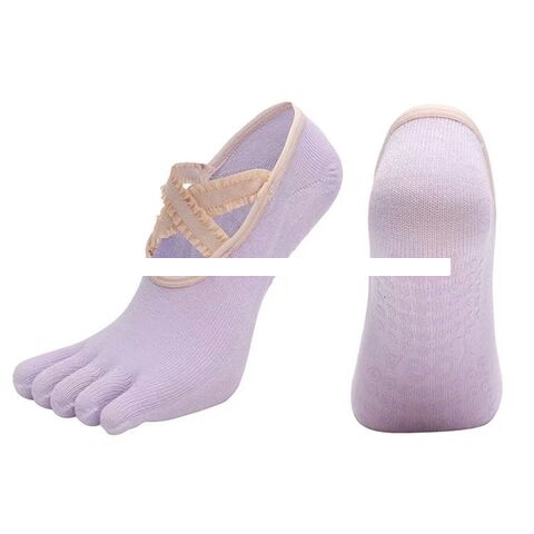 Source factory five finger socks yoga socks Breathable comfortable non slip custom grip logo Pilates women s socks