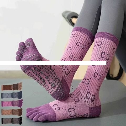 Yoga anti slip professional women s five finger socks Pilates socks in the tube indoor special fitness floor socks for adults