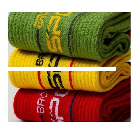 ODM Fashion Socks Yellow Green Orange Colour Letter Jacquard Cotton Socks Custom Your Design Sport Socks