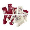 Hot Sell Rose Red Four Season Long Socks Sports Socks Boneless Custom Cotton Crew Women s Socks