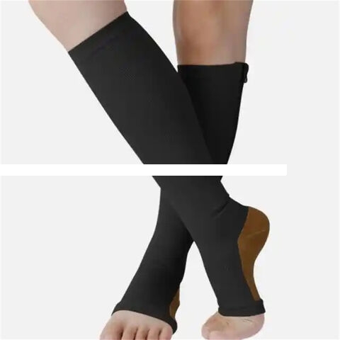 Medical Copper Infused Circulation Graduated Knee High Sports Compression Socks For Nurse
