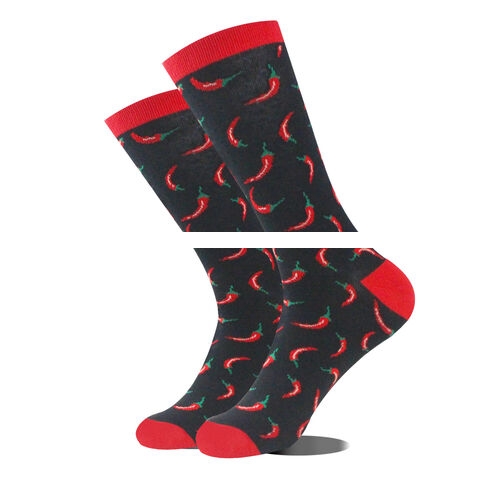 Men s New Cotton Fashionable and Personalized Mid length Contrast Color Cotton Socks