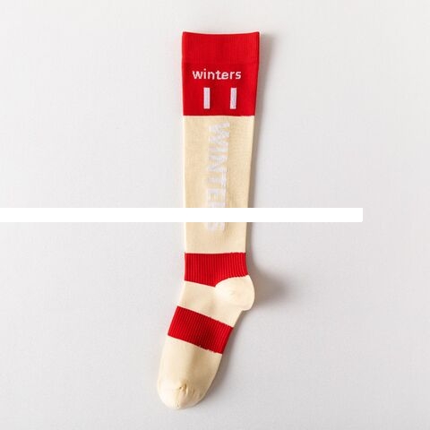 High Quality Women Compression Socks Jacquard Letter Design Suppot Custom Logo Long Sport Socks