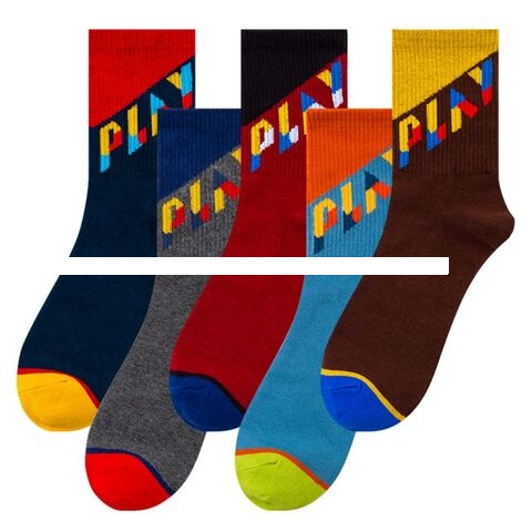 Wholesale Fashion Men Sport Socks High Quality Cotton Jacquard Design Support Custom Logo Socks
