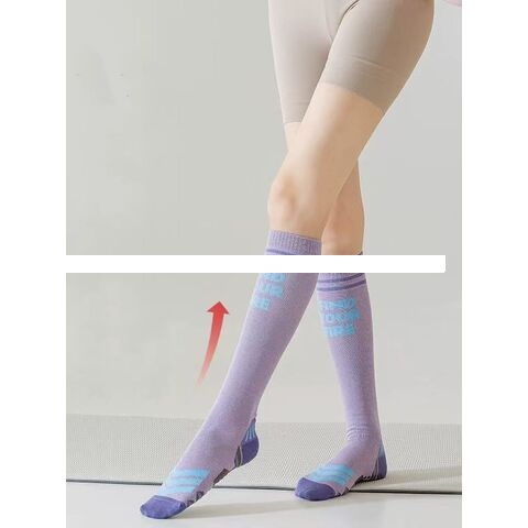 Long yoga socks Pressure socks sports non slip design to protect the calf warming comfortable customized logo Pilates socks