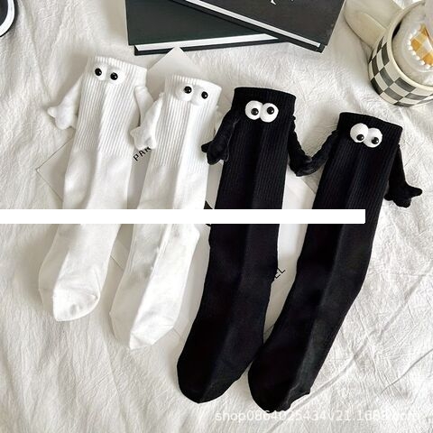 Fun Magnetic Hand Grip Cute Socks for Men Women D Doll Couple Crazy Silly Socks Novelty Birthday Gift Magnetic Socks