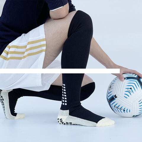 Factory Sale Long Football Socks with Silicone Grip Breathable Anti Slip Sports Socks