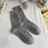 Autumn and Winter Wool Love Socks Women Fair Isle Elk Warm MID-Calf Japanese Bow Christmas Wind Thick Socks