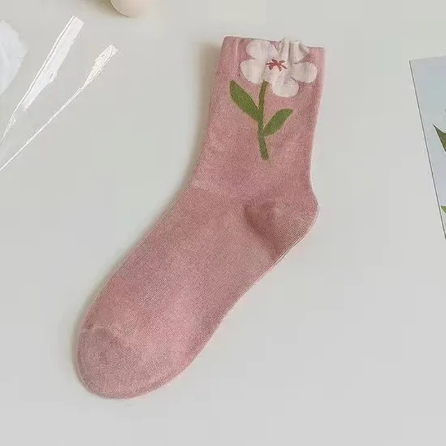MID-Calf Socks Women Three-Dimensional Flower Ins Tide Hundred Japanese Sweet Outer Socks Sweet Cute Socks Wholesale