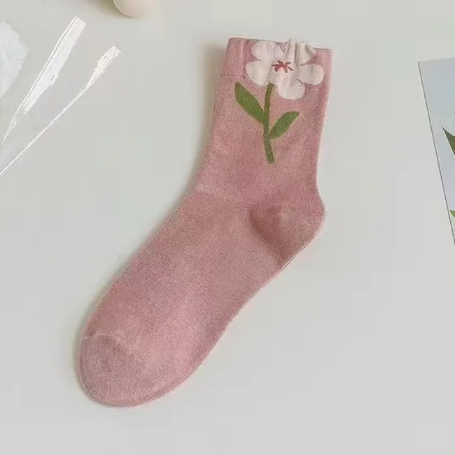 MID-Calf Socks Women Three-Dimensional Flower Ins Tide Hundred Japanese Sweet Outer Socks Sweet Cute Socks Wholesale