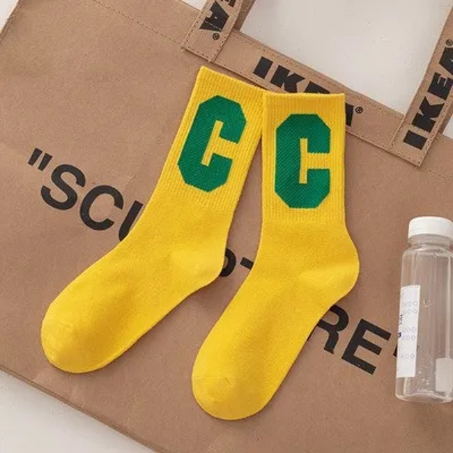 Big C Letter Medium Cotton Socks Winter Pile Socks Spring and Autumn Thin Korean Long Socks Women Socks