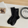 Solid Color Ornaments Ladies MID-Calf Socks Women′s Socks Mesh Breathable Boneless Stacking Socks