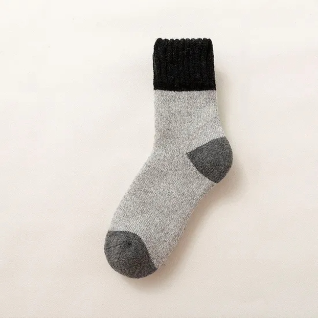 Attractive Multi-Color Solid Pattern Men Warm Long Wool Socks for Daily Wear