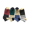 Summer Anti Bacterial Mens Colorful Short Basic Casual Breathable Cool Cotton Stripe Trainer Liner Socks