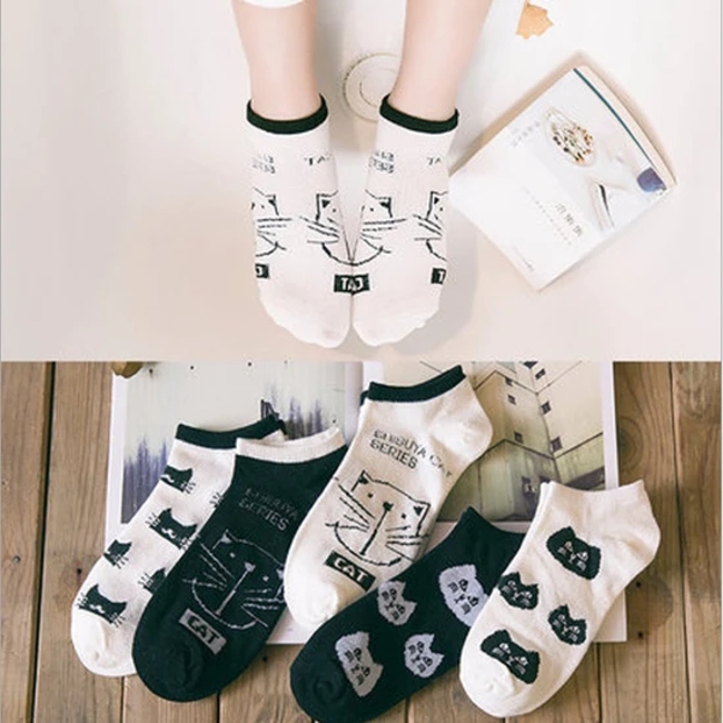 Youki Summer 48 Colors Cute Funny Cartoon Printed Striped Anti Slip Woman Man Ankle Grip Socks