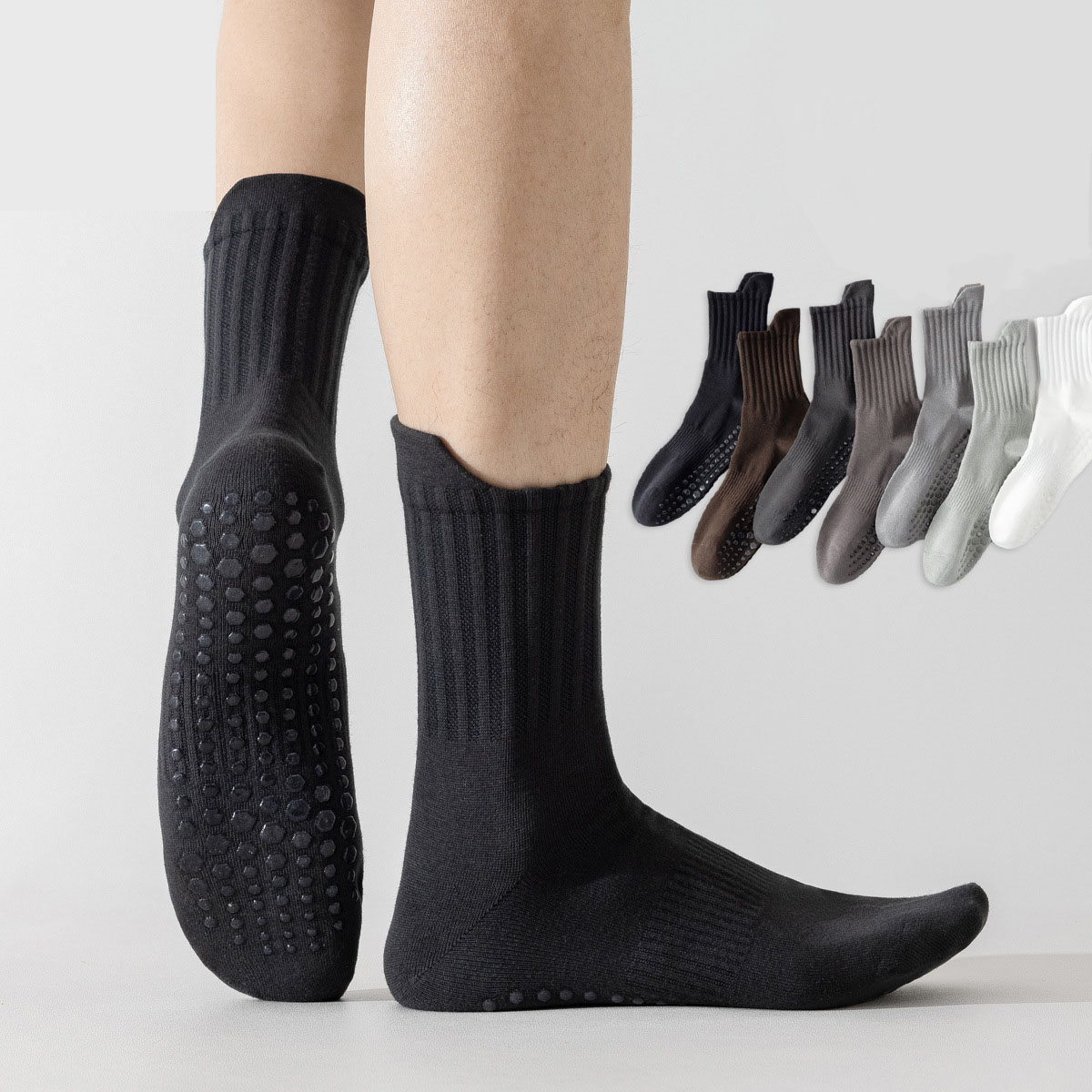 individual purchase Yoga Socks Men Cotton Silicone Non-slip Grip Pilates Crew 