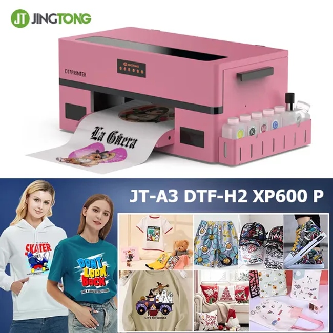Business Dtf Desktop Printer Logo Printed Tshirts Direct to Film Printing Machine with White Ink Circulation