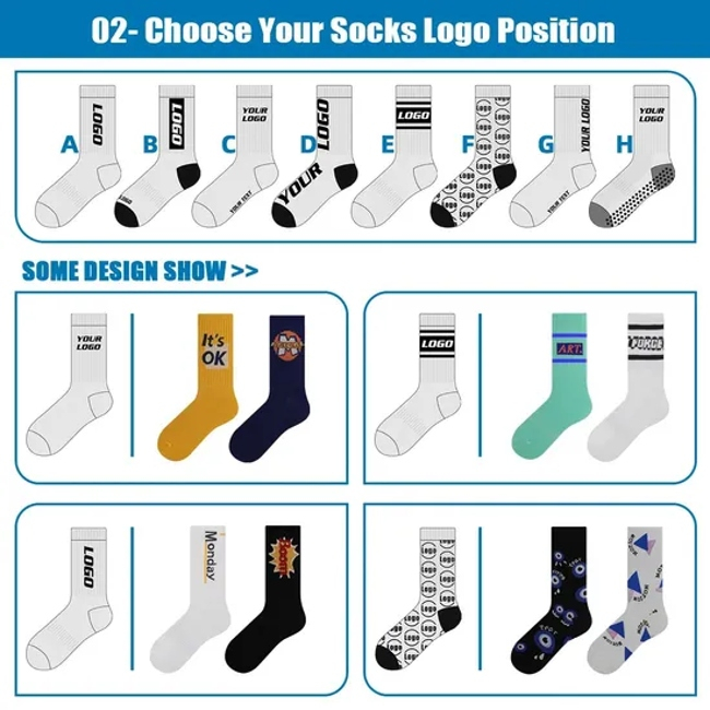 Factory High Quality Jacquard Knitted Letter Wholesale Crew Cotton Socks Sports Custom Socks Men