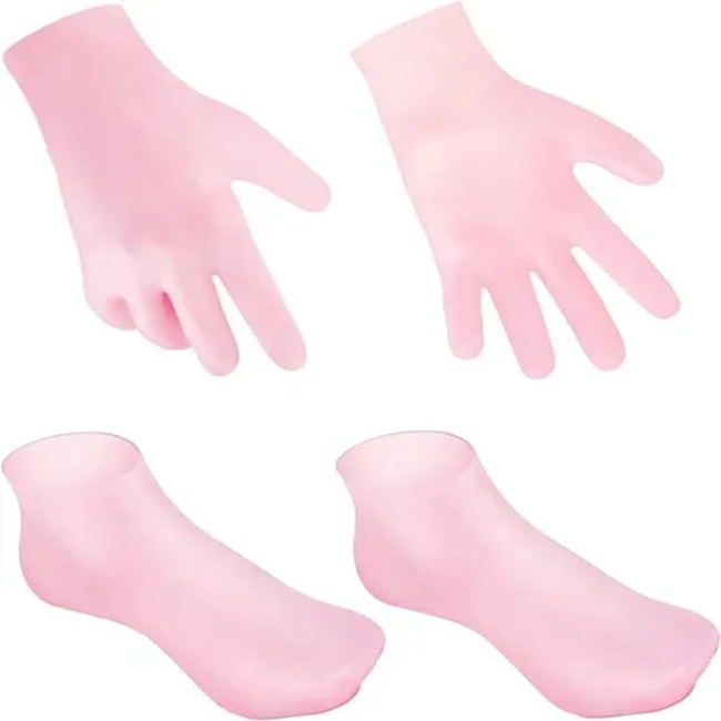 Moisturizing SPA Gloves and Socks Set Silicone Gel SPA Gloves Callus Remover Socks Foot Care Socks