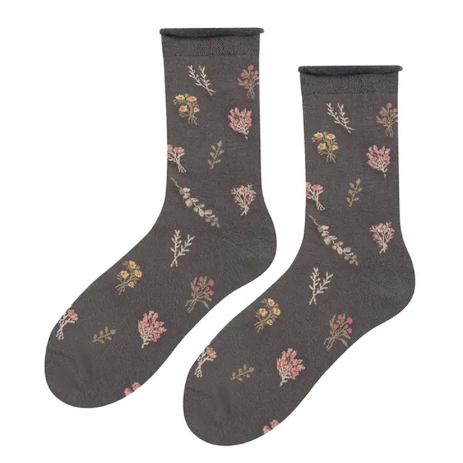 Cotton Soft Women Ladies Girls Ankle Long Socks Floral Pattern Fashion Colors Casual Party Socks