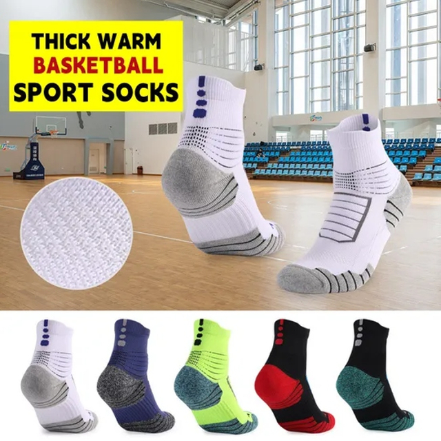 Hot Sale Trendy Breathable Athletic Badminton Professional Tennis Custom Ankle Crew Men Compression Basketball Sport Socks