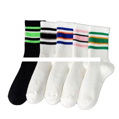 Breathable Black White Athletic Running Socks Custom Cotton Men Women Short Sport Sport Ankle Socks