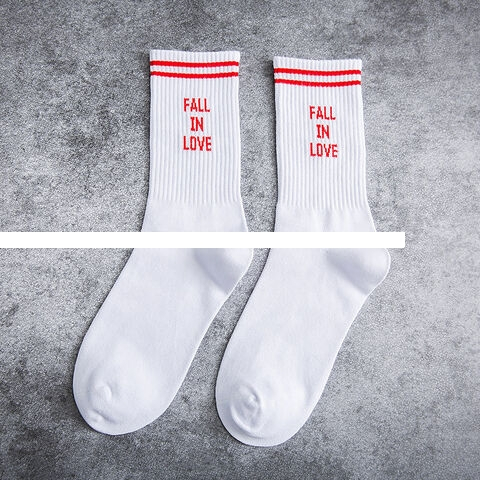 Factory price Best selling Personality Cozy Warm Hip Hop Street Style Custom Letter Socks logo Ribbed Crew socks