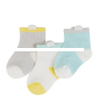 Durable Ladies cotton polyester spandex knitted PK demi crew socks, g pair, GG, YELLOW SMILEY PACK