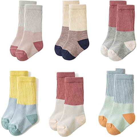 Baby Socks Cotton Ankle Crew Sock with Grip Non Slip Non Skid Soles for Newborn Infant Toddlers Unisex Baby Kids Months